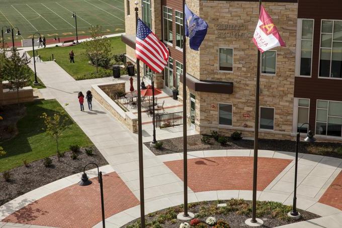 Flags at Campus Commons